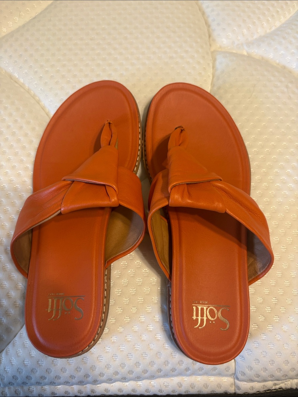 Sofft Women’s Knot-Detail Orange Slide Sandals